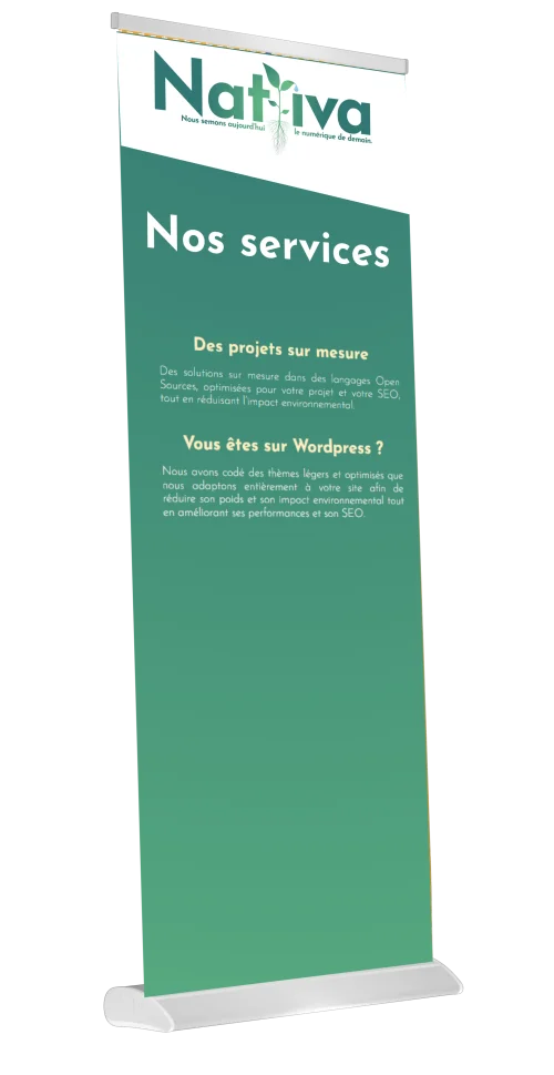 illustration d'un kakemono, ouvrant la page des services