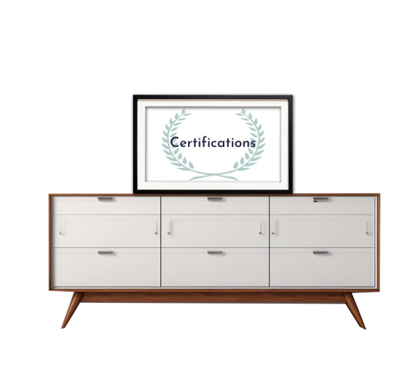un tableau avec écrit 'certifications'