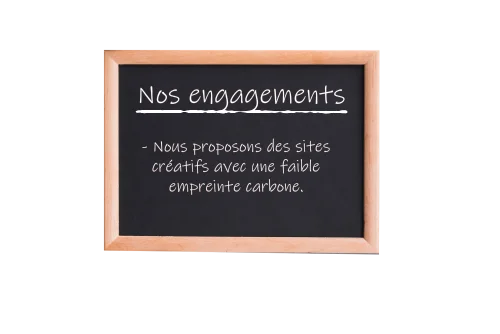 un tableau avec écrit 'nos engagements'